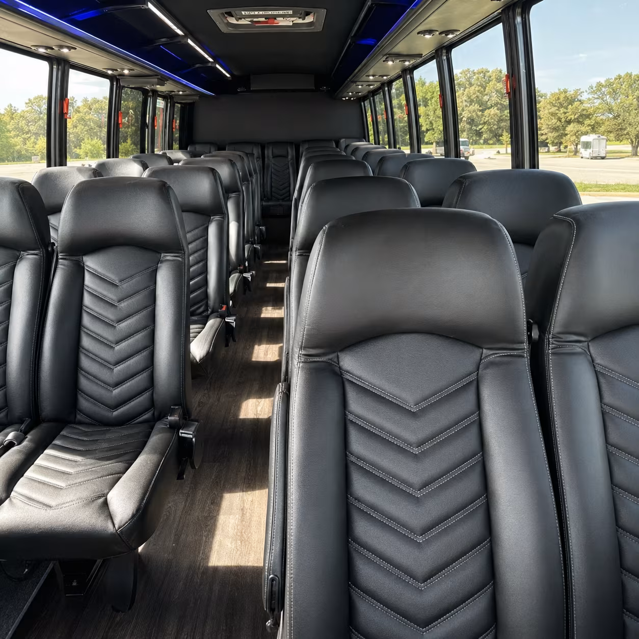 palo alto 28 passenger minibus interior