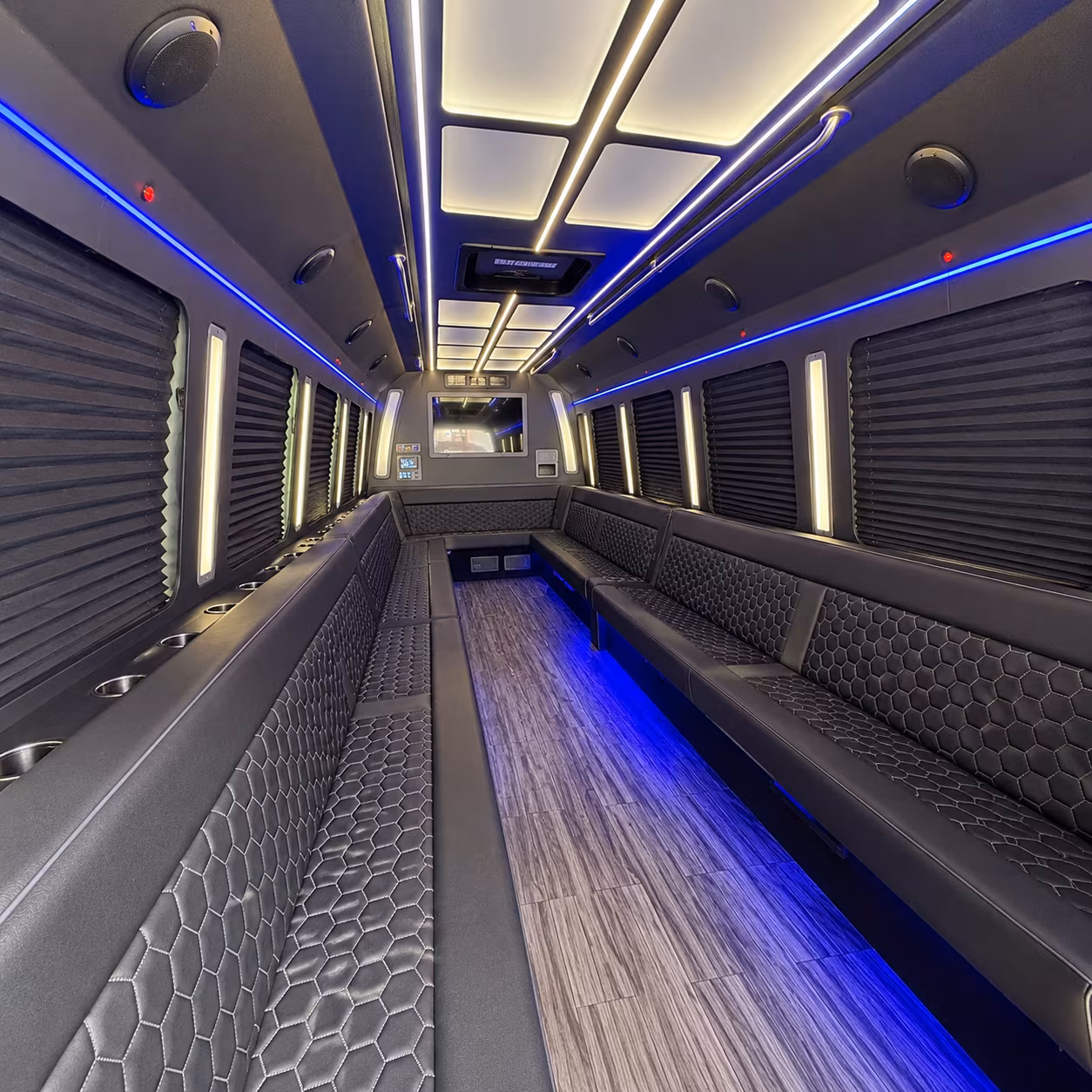 palo alto 30 passenger party bus interior