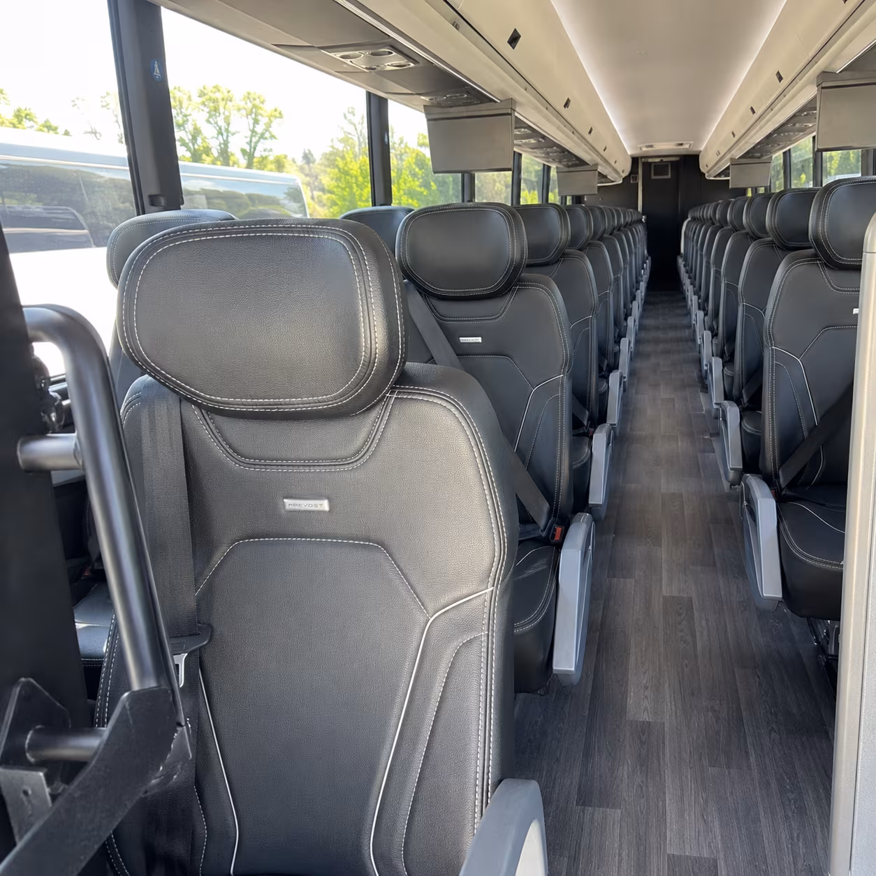 palo alto 56 passenger charter bus interior