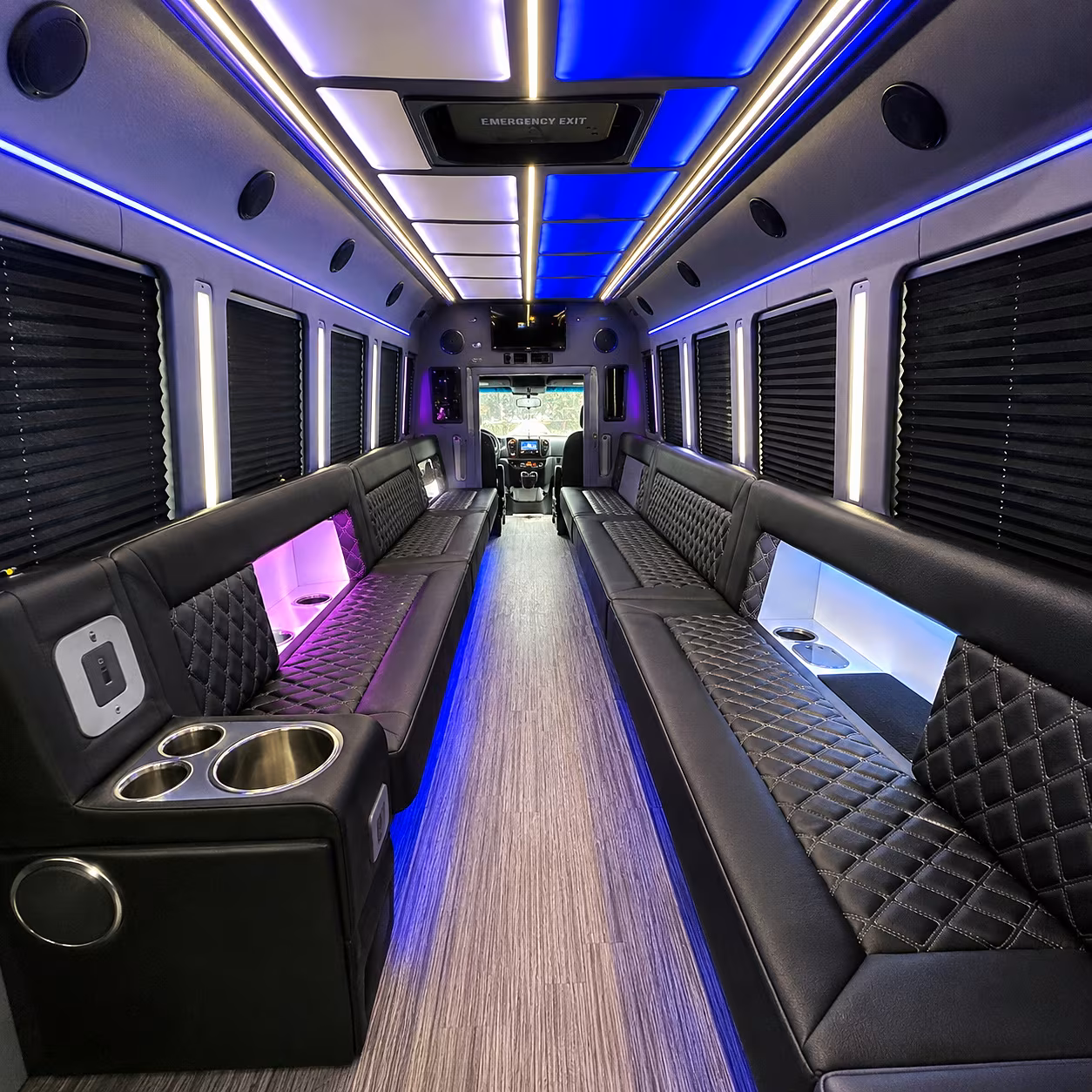 palo alto party bus rental interior
